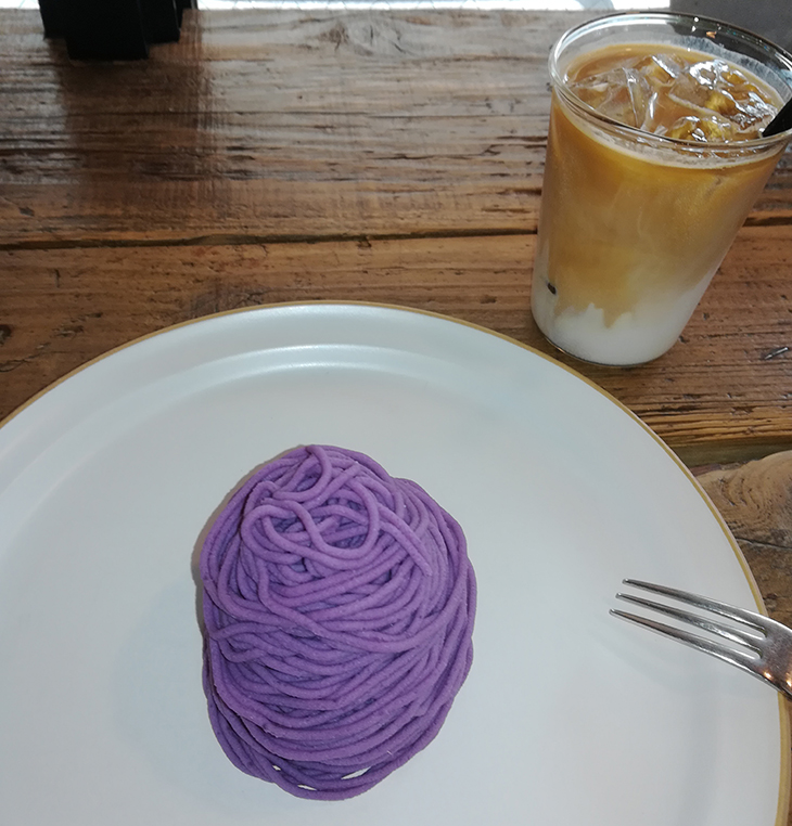 紫芋モンブラン&アイスコーヒー