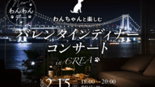 豊洲の絶景レストランで愛犬と過ごすバレンタイン！チェロ生演奏と特製デザート付きディナーコンサートが開催