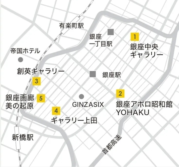 参加ギャラリーの地図