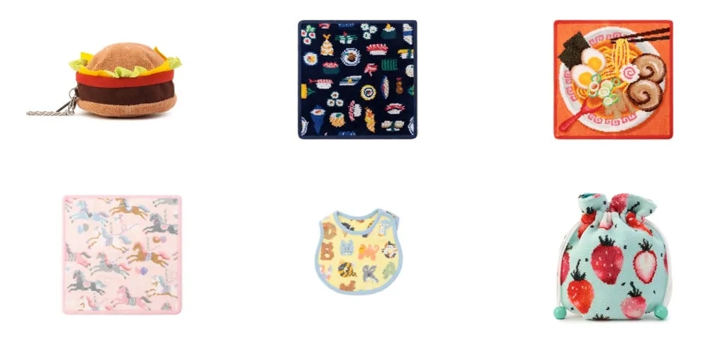 ハンバーガー、寿司、ラーメン、ユニコーンなどの商品写真