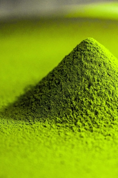 抹茶の粉末のクローズアップ写真
