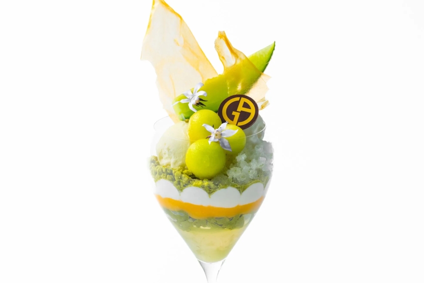 メロンと抹茶のパフェ