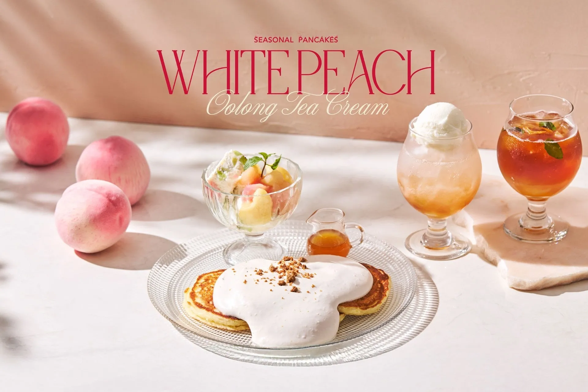 J.S. PANCAKE CAFE「白桃烏龍ティーフェア」が期間限定開催！夏の訪れ