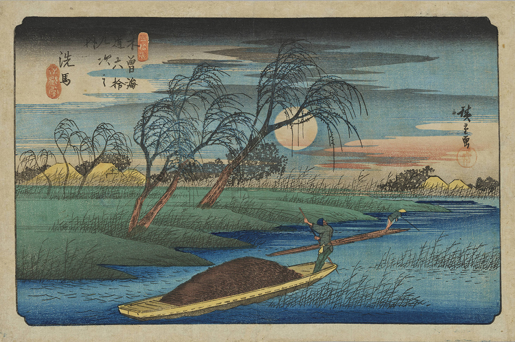 木曽海道六拾九次之内 洗馬 歌川広重筆 江戸時代・天保7~8年(1836~37)頃 横大判錦絵 2期:10/27(火)~11/23(月・祝) 東京国立博物館蔵