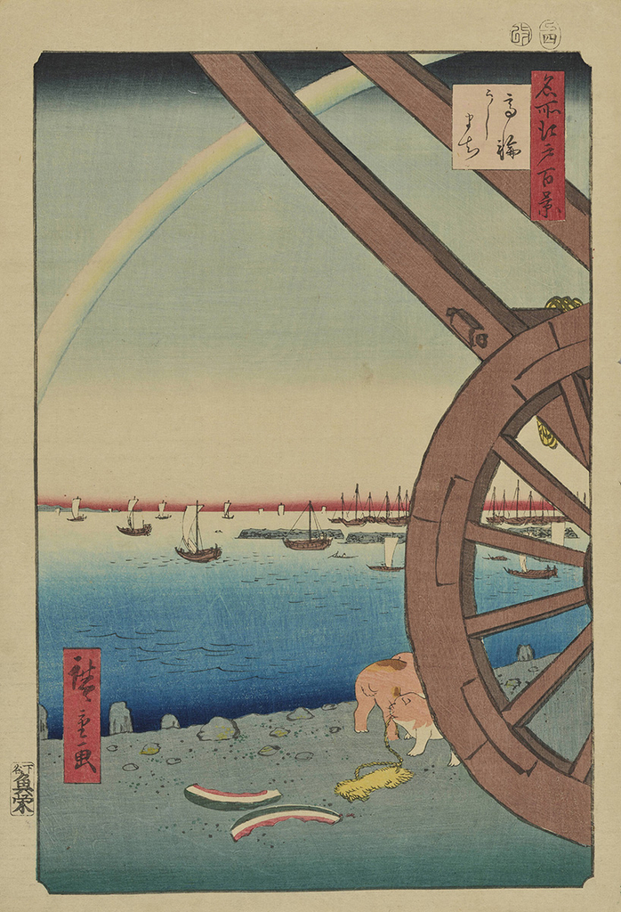 名所江戸百景 高輪うしまち 歌川広重筆 江戸時代・安政4年(1857)4月 大判錦絵 3期:11/25(水)~12/20(日) 東京国立博物館蔵