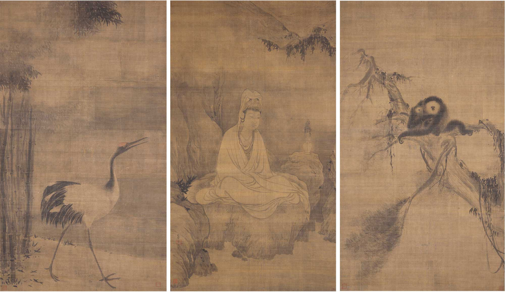 国宝「観音猿鶴図」 牧谿筆 中国 南宋時代・13世紀 大徳寺 前期展示10/14(水)~11/8(日)