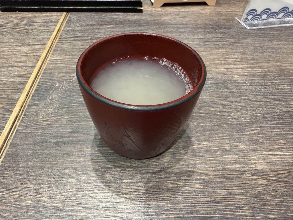 福井駅前のそば百名店「あみだそば 福の井」 そば湯